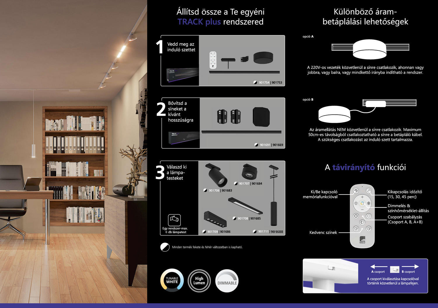 EGLO Track Plus kisfeszültségű sínes lámparendszer szórólap