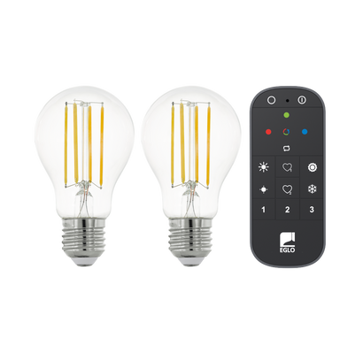 12255 EGLO E27-LED-A60 806 lm 4000 K átlátszó Zigbee 2 db fényforrás távirányítóval